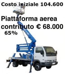 Finanziamento 65% per piattaforma aerea camion gru